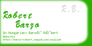 robert barzo business card